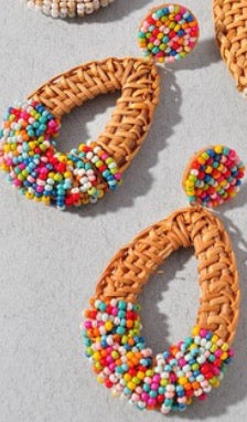 Rainbow basket earrings